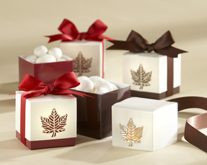 "Autumn Elegance" Laser-Cut Fall Leaf Favor Box wedding favors