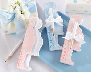 "About to Pop" Expectant Mom Notepad wedding favors