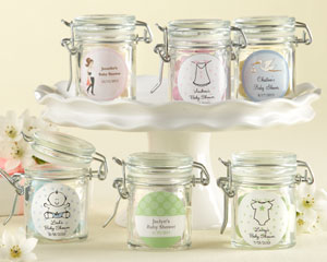 Personalized Glass Favor Jars - Baby Shower wedding favors