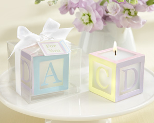 "B is for Baby" Lettered Baby Block Candle wedding favors
