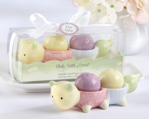 "Shake, Rattle & Crawl" Ceramic Caterpillar Salt & Pepper Shakers wedding favors