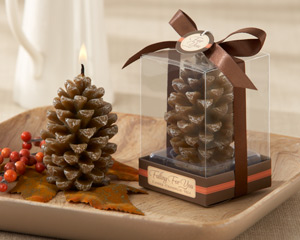 "Falling for You" Scented Pine Cone Candle (Set of 4) wedding favors
