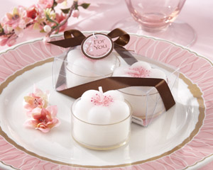 "Cherry Blossoms" Flower Tea Lights (Set of 4) wedding favors