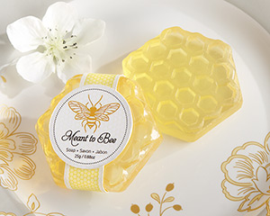 "Meant To Bee" Honey-Scented Honeycomb Soap (Available Personalized) wedding favors
