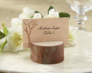 Rustic Real-Wood Place Card/Photo Holder (Set of 4) wedding favors