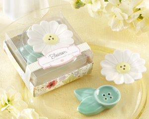 "Blossom" Ceramic Salt & Pepper Shakers wedding favors