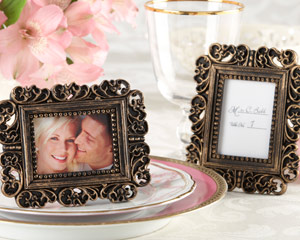 "Ornate" Antique Gold Place Card Holder/Photo Frame wedding favors