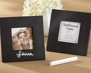 "Chalkboard" Square Black Frame wedding favors