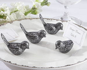 Antiqued Bird Place Card Holder (Set of 4) wedding favors