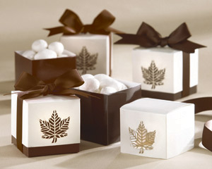 "Autumn Elegance" Laser-Cut Fall Leaf Favor Box wedding favors