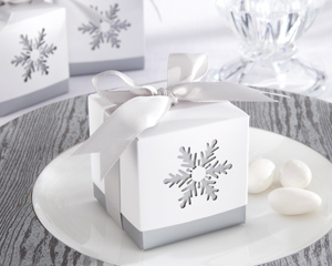 "Winter Dreams" Laser-Cut Snowflake Favor Box (Set of 24) wedding favors
