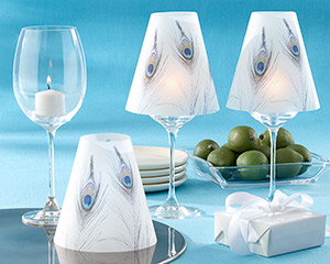 "Peacock Plume" Vellum Shade (Set of 24) wedding favors