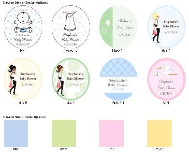 Personalized Round Stickers - Baby Designs (Set of 48) wedding favors