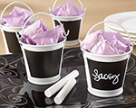 "Chalkboard" White Tin Pail (Set of 12) wedding favors