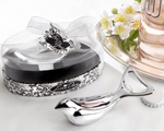 The "Love Dove" Chrome Bottle Opener in Elegant, Oval Showcase Giftbox wedding favors