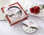 "A Slice of Love" Stainless-Steel Pizza Cutter in Miniature Pizza Box wedding favors