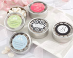 "Simply Sweet" Round, Personalized Candy Tin - Wedding wedding favors