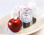 "Apple of My Eye" Mini-Candle in Gift Box with Ribbon and Tag wedding favors