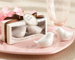 "Lovebirds in the Window" Ceramic Salt & Pepper Shakers wedding favors