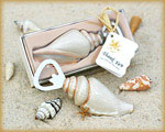 "Shore Memories" Sea Shell Bottle Opener with Thank you Tag wedding favors