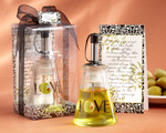"Olive You!" Glass LOVE Oil Bottle in Signature Tuscan Box wedding favors