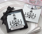 "Chandelier" Mirrored Glass Coasters wedding favors