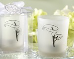 "Calla Lily" Frosted-Glass Tealight Holder (Set of 4) wedding favors