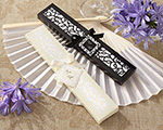 Luxurious Silk Fan in Elegant Gift Box wedding favors