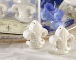"Fleur-de-Lis" Ceramic Salt & Pepper Shakers wedding favors