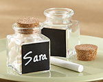 "Chalkboard" Glass and Cork Favor Jars (Set of 12) wedding favors