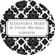 Personalized Round Sticker - Wedding (Set of 48) wedding favors