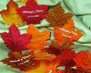 Personalized Fall Leaf Petals wedding favors