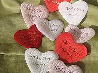 Personalized Heart Petals wedding favors