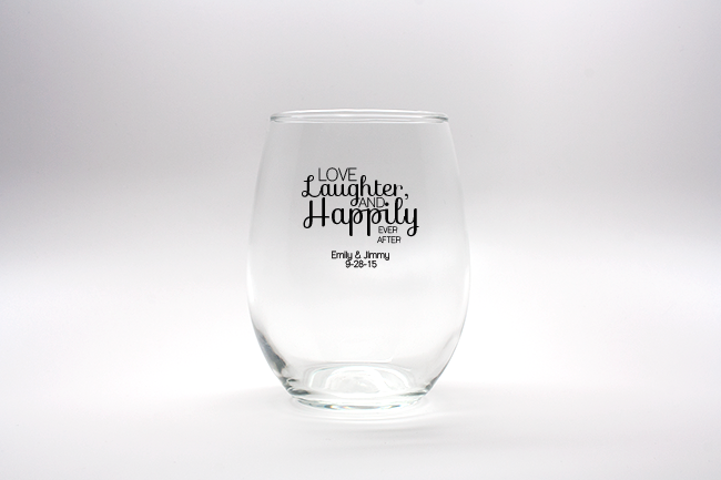 Personalized 9 oz. Stemless Wine Glass