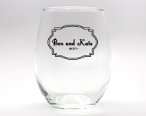 Classic Personalized Stemless Wine Glasses - 9 oz wedding favors