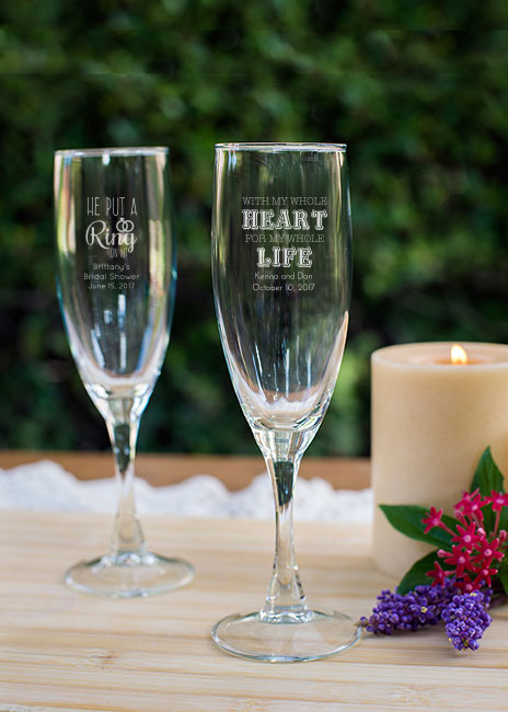 Engraved Champagne Flute Favor wedding favors