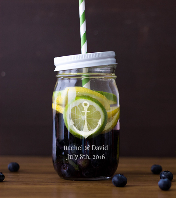 Engraved Mason Jar wedding favors