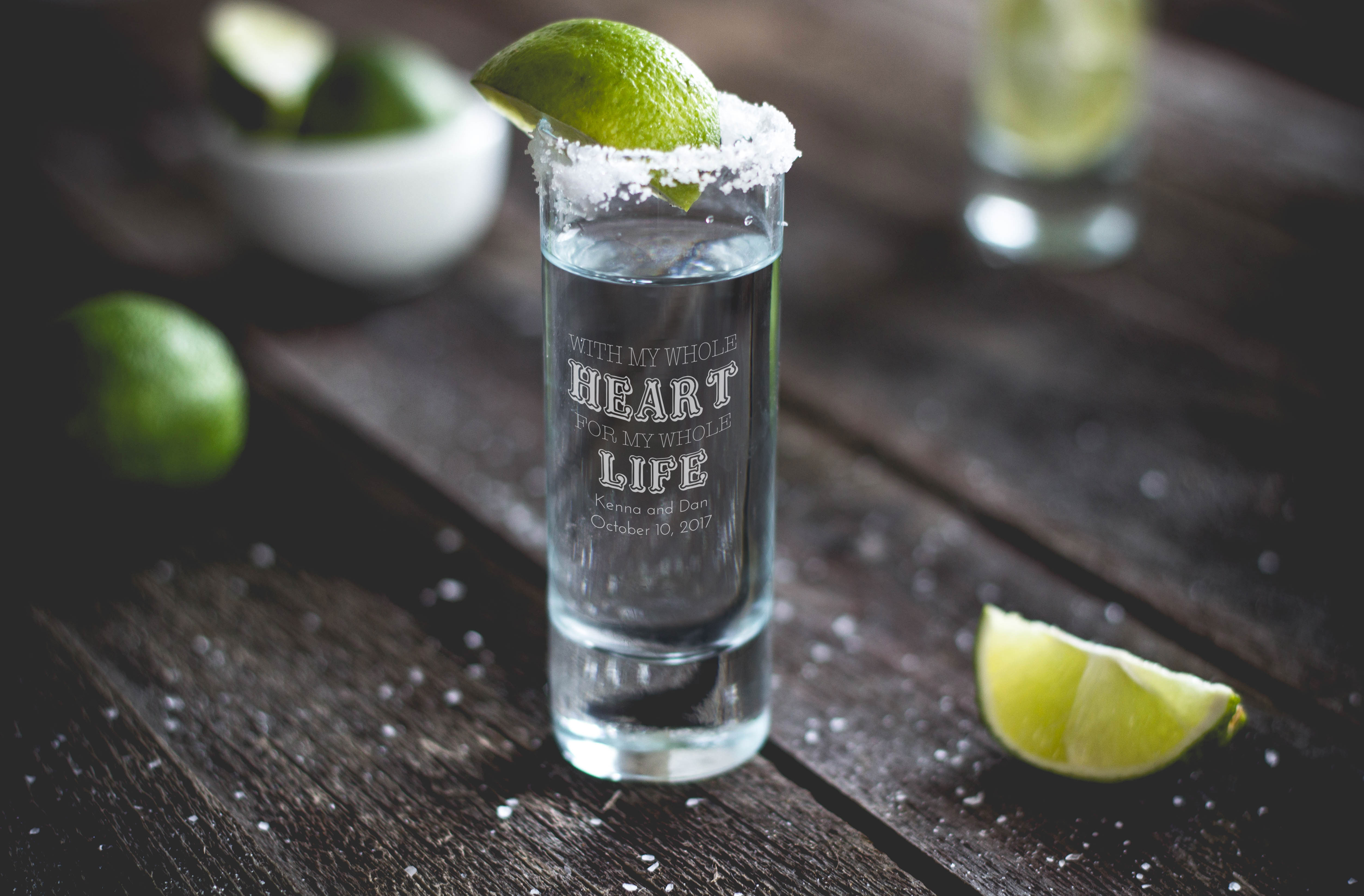 Engraved Shooter Glasses wedding favors